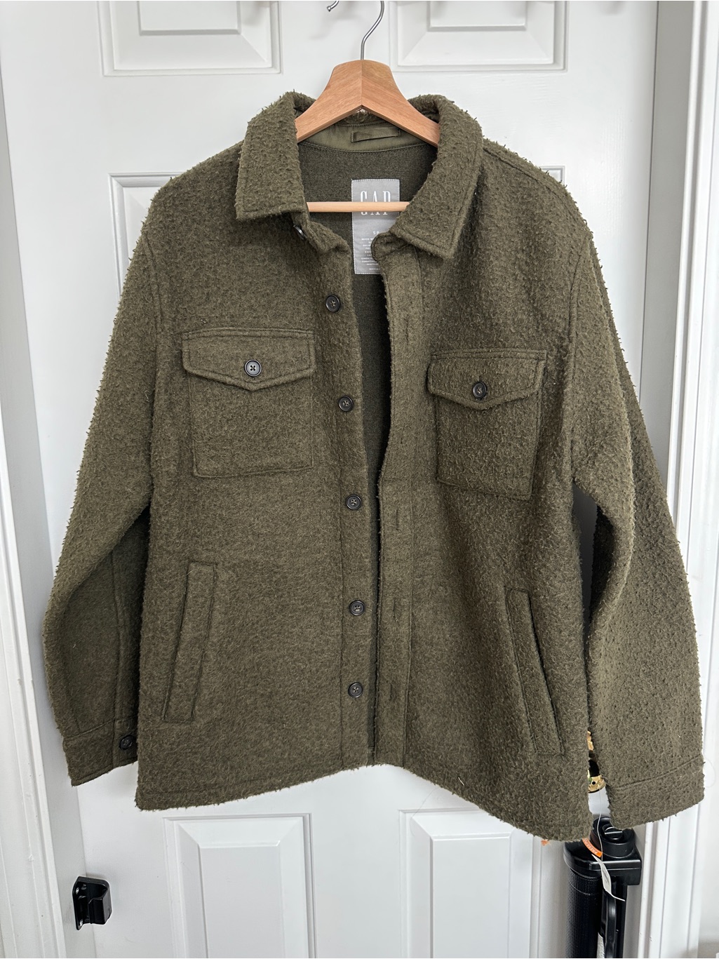 Gap Olive Green Wool Teddy Shacket - Men's S